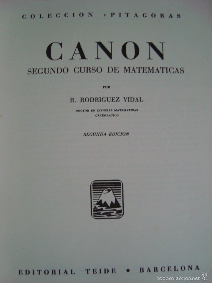 Libros de segunda mano de ciencias: CANON. R. RODRIGUEZ VIDAL. TEIDE. - Foto 2
