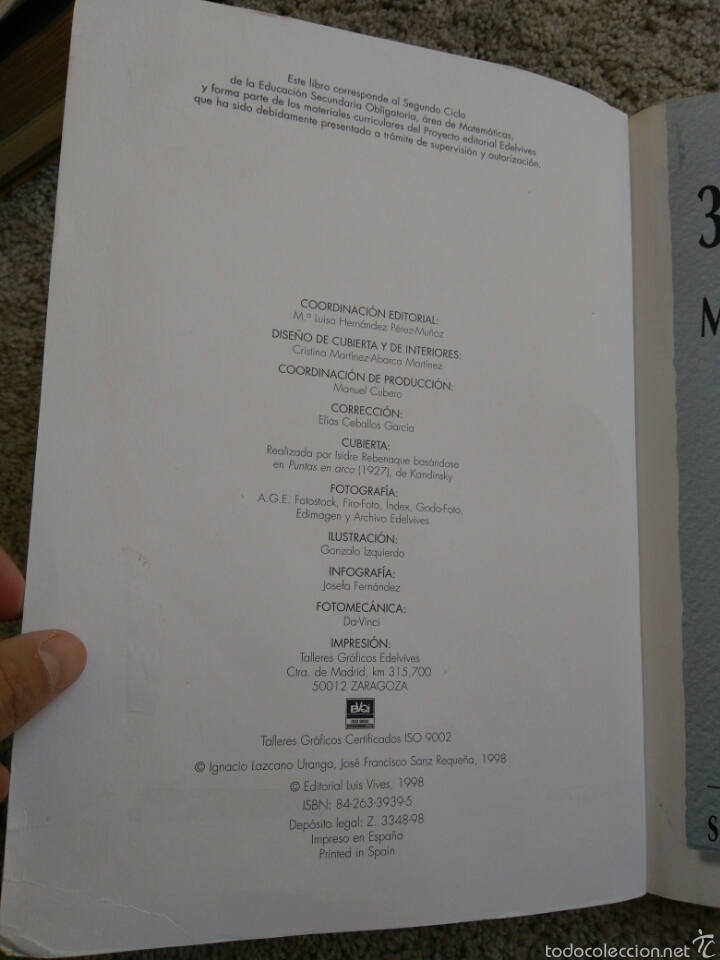 Libros de segunda mano de ciencias: 3&deg; matem&aacute;ticas Proyecto Adara secundaria - Foto 3