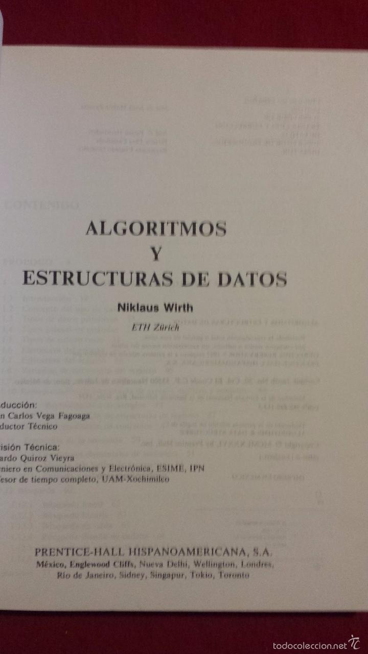 Libros de segunda mano de ciencias: ALGORITMOS ESTRUCTURAS DE DATOS POR NIKLAUS WIRTH 1987 - Foto 2