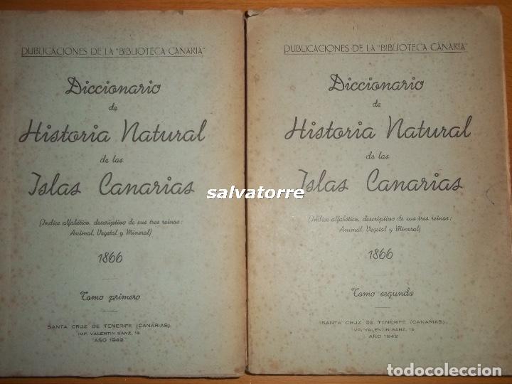 Second hand books: VIERA Y CLAVIJO.DICCIONARIO HISTORIA NATURAL DE CANARIAS. 1942