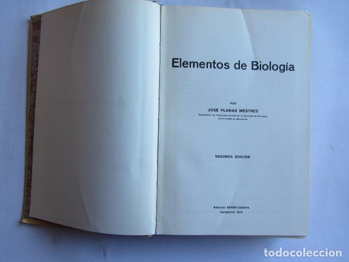 Libros de segunda mano: ELEMENTOS DE BIOLOGIA Jose Planas Mestres - Foto 1