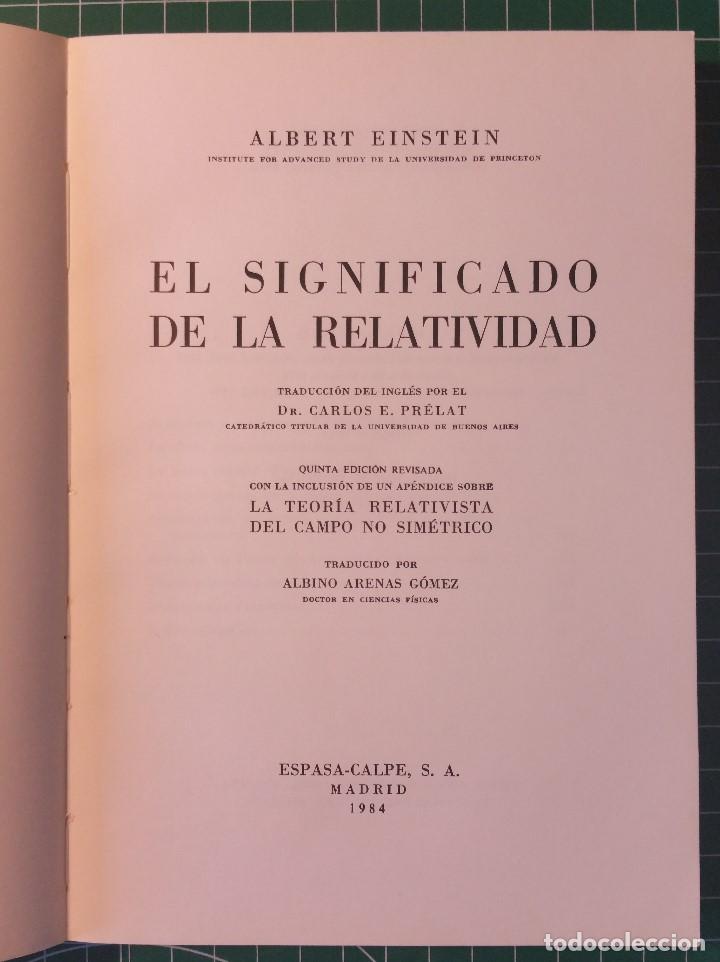 Libros de segunda mano de ciencias: El Significado de la relatividad. - Foto 2
