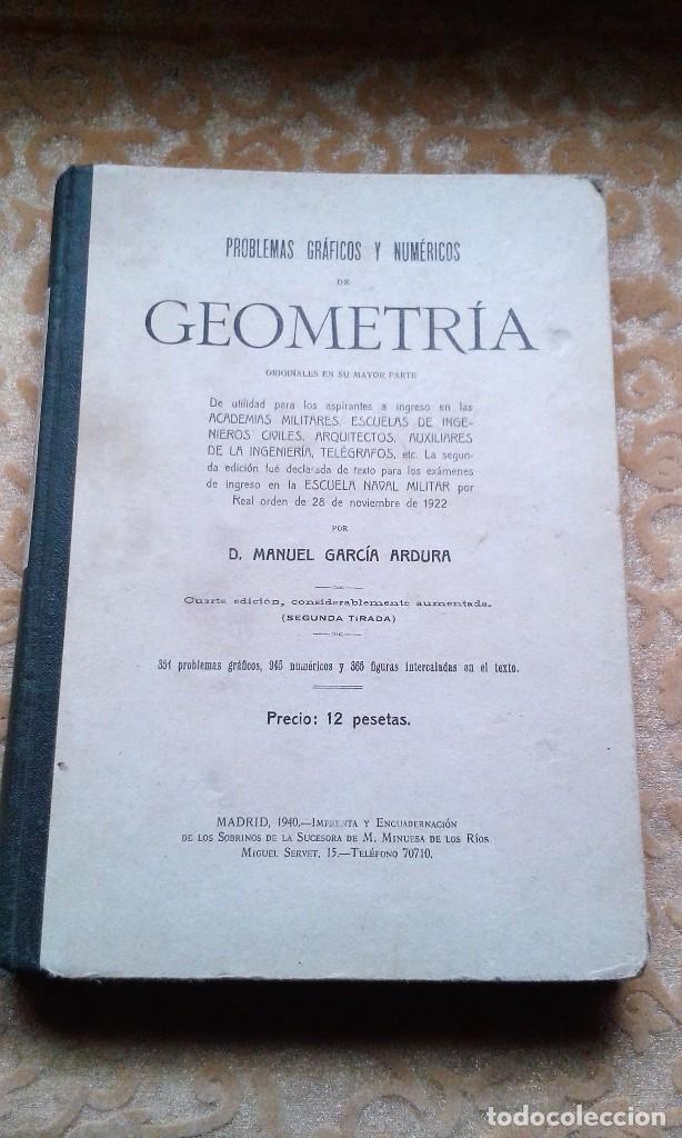 Libros de segunda mano de ciencias: PROBLEMAS GR&Aacute;FICOS Y NUM&Eacute;RICOS DE GEOMETR&Iacute;A .  4&ordf; EDICI&Oacute;N 1940 (ESCASA) - Foto 2