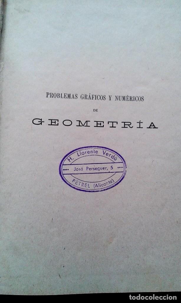 Libros de segunda mano de ciencias: PROBLEMAS GR&Aacute;FICOS Y NUM&Eacute;RICOS DE GEOMETR&Iacute;A .  4&ordf; EDICI&Oacute;N 1940 (ESCASA) - Foto 4