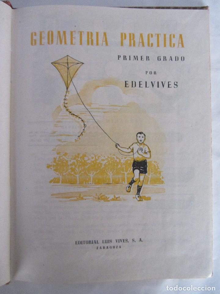 Libros de segunda mano de ciencias: GEOMETR&Iacute;A PRIMER GRADO. ED. LUIS VIVES. 1952 - Foto 2