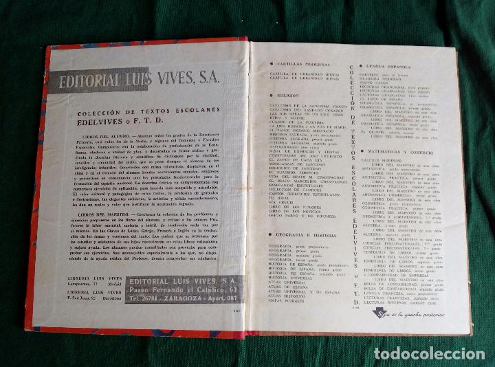 Libros de segunda mano de ciencias: ARITM&Eacute;TICA SEGUNDO GRADO - LUIS VIVES 1958. - Foto 3