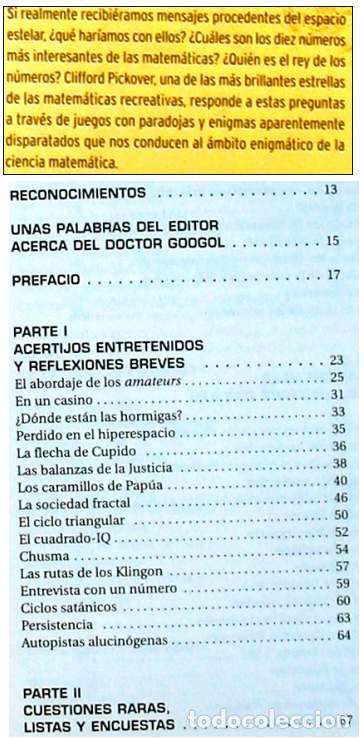 Libros de segunda mano de ciencias: EL PRODIGIO DE LOS N&Uacute;MEROS - CLIFFORD A. PICKOVER - RBA 2007 - VER INDICE - Foto 2