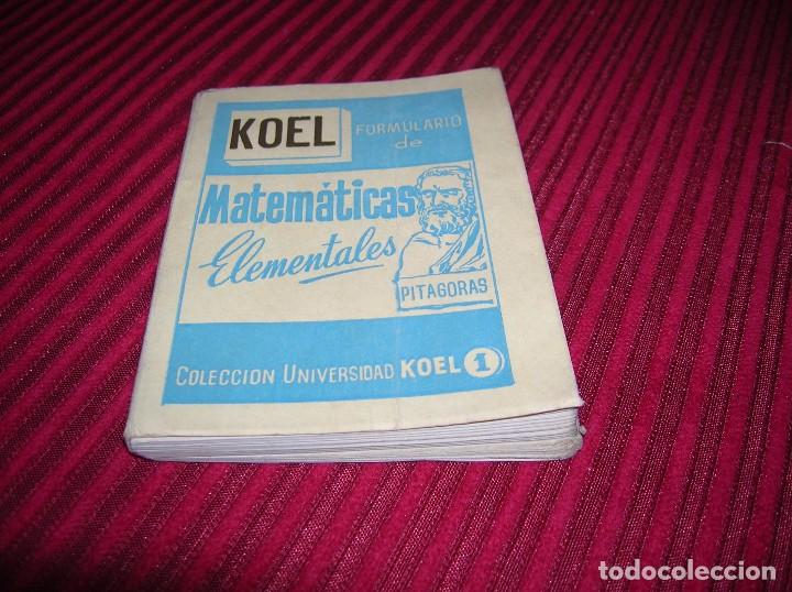 Libros de segunda mano de ciencias: Librito Koel Matem&aacute;ticas Elementales .A&ntilde;o 1954 - Foto 1