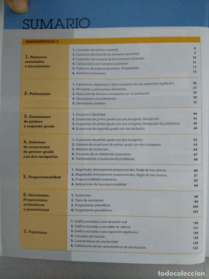 Libros de segunda mano de ciencias: MATEM&Aacute;TICAS MCGRAWHILL PASTAS DURAS 3 ESO - Foto 2