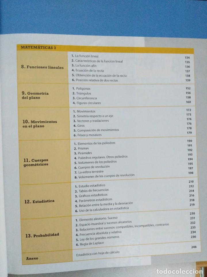 Libros de segunda mano de ciencias: MATEM&Aacute;TICAS MCGRAWHILL PASTAS DURAS 3 ESO - Foto 3