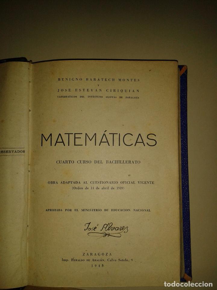 Libros de segunda mano de ciencias: MATEM&Aacute;TICAS. BENIGNO BARRATECH MONTES - Foto 2