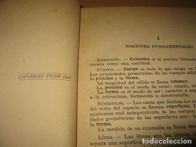 Libros de segunda mano de ciencias: libro GEOMETRIA ISABEL ASENSIO , EDICIONES TEIDE A&Ntilde;O 1946 - Foto 4