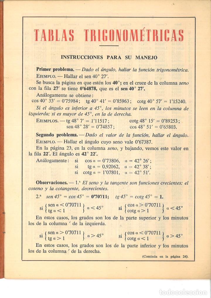Libros de segunda mano de ciencias: TABLAS TRIGONOM&Eacute;TRICAS NATURALES POR EDELVIVES - Foto 2