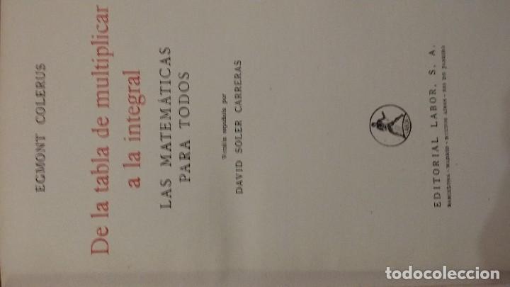 Libros de segunda mano de ciencias: de la tabla de multiplicar a la integral   Colerus - Foto 2