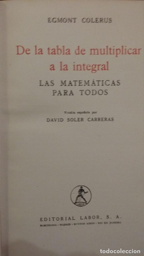 Libros de segunda mano de ciencias: de la tabla de multiplicar a la integral   Colerus - Foto 6