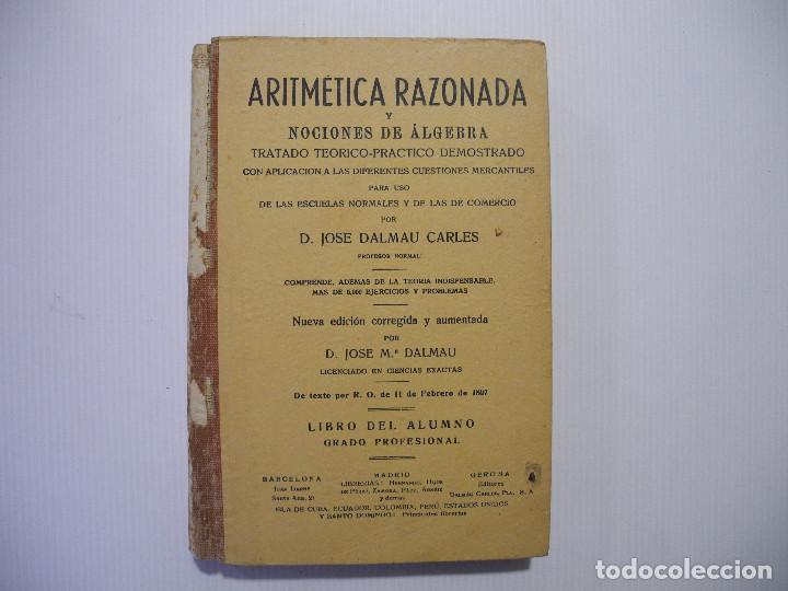 Libros de segunda mano de ciencias: Aritm&eacute;tica razonada y Soluciones anal&iacute;ticas. Jose Dalmau. - Foto 5
