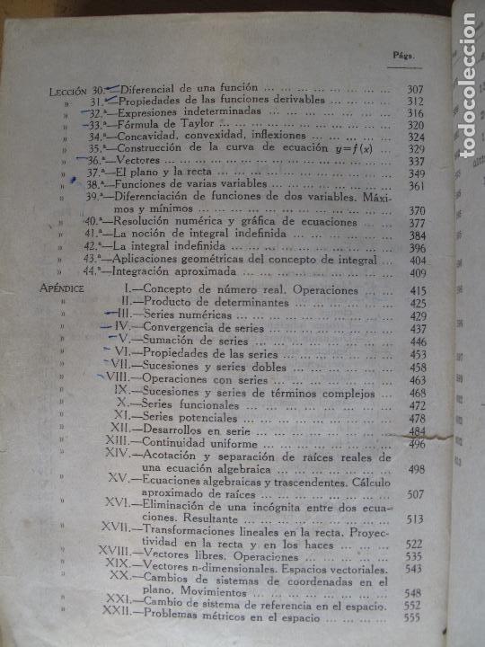 Libros de segunda mano de ciencias: COMPLEMENTOS DE MATEM&Aacute;TICAS.- SIXTO RIOS.- EDIC. DE AUTOR.- 1960.- - Foto 4