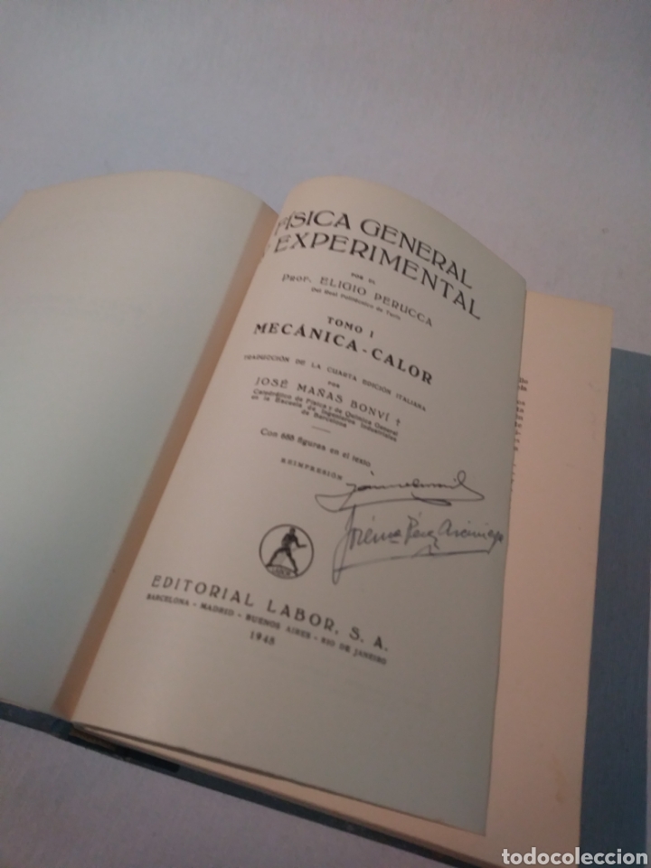 Libros de segunda mano de ciencias: F&Iacute;SICA GENERAL Y EXPERIMENTAL TOMO I MEC&Aacute;NICA - CALOR - Foto 4