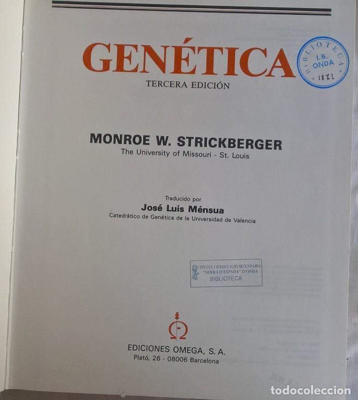 Libros de segunda mano: Libro gen&eacute;tica, Monroe W. Strickberger - ediciones Omega, 1985 - Foto 4