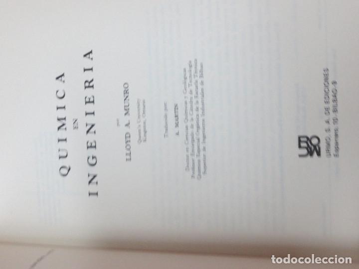 Libros de segunda mano de ciencias: QUIMICA EN INGENIERIA LLOYD A. MUNRO EDIT URMO A&Ntilde;O 1976 - Foto 2