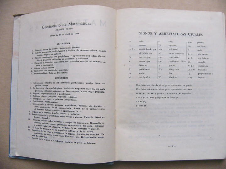 Libros de segunda mano de ciencias: Libro Matematicas Primer Curso - Luis Vives - A&ntilde;o 1952 - Incluye el programa - Foto 2