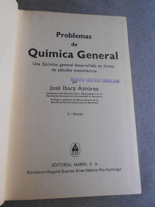 Libros de segunda mano de ciencias: PROBLEMAS DE QUIMICA GENERAL - Foto 4