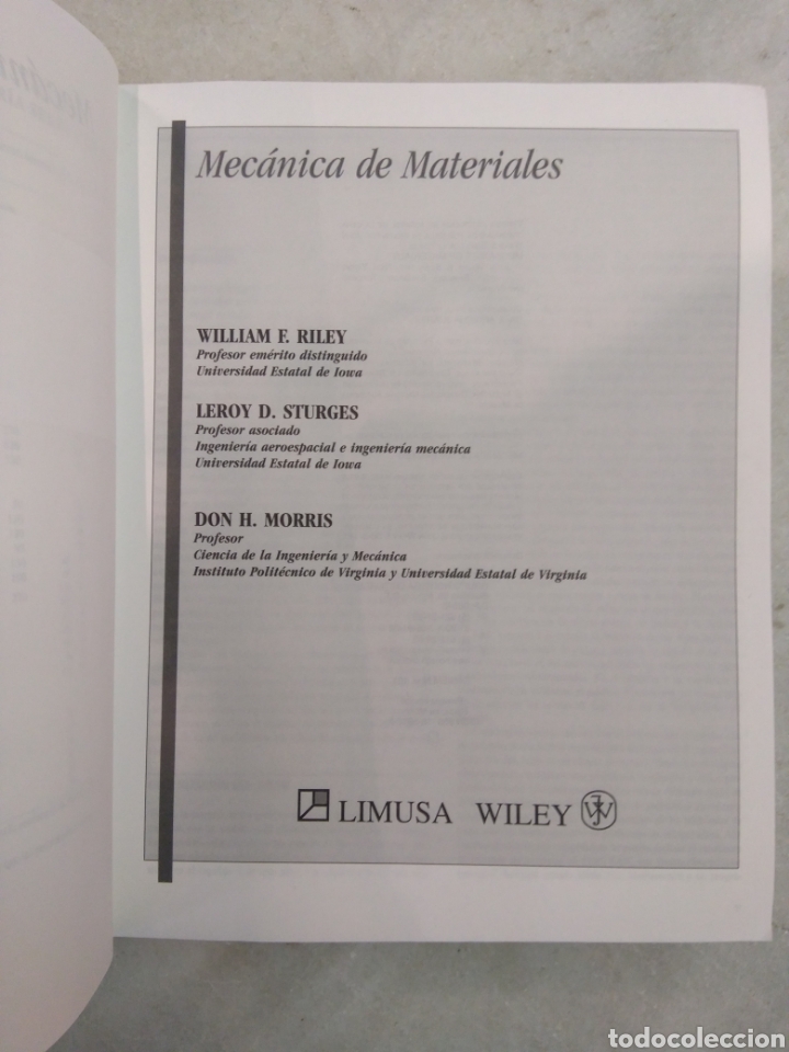 Libros de segunda mano de ciencias: Mec&aacute;nica de Materiales. Limusa Wiley - Foto 2
