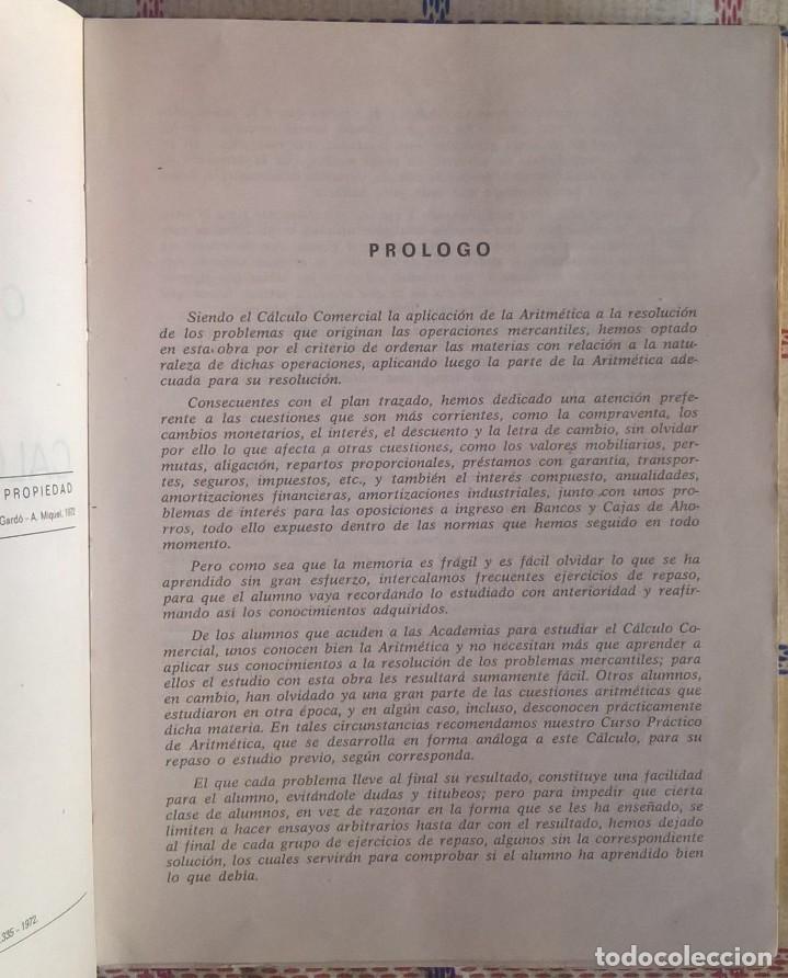 Libros de segunda mano de ciencias: CURSO PRACTICO DE CALCULO COMERCIAL - GARDO - MIQUEL - Foto 3