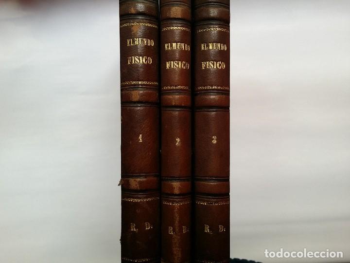 Gebrauchte B&uuml;cher der Wissenschaften: EL MUNDO F&Iacute;SICO (TRES TOMOS DE CINCO) - AMADEO GUILLEMIN - 1883
