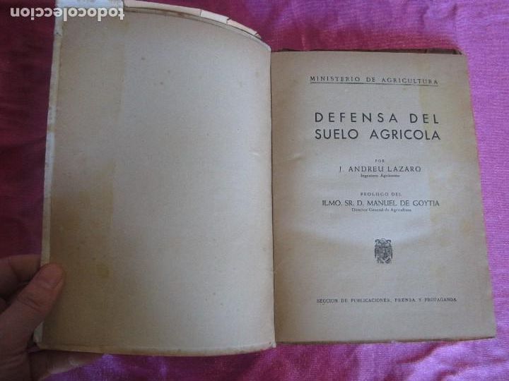 Libros de segunda mano: DEFENSA DEL SUELO AGR&Iacute;COLA - J. ANDREU L&Aacute;ZARO E/1/2/2 - Foto 8