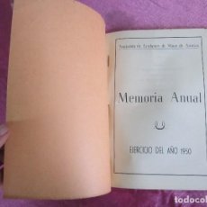 Libros de segunda mano: AYUDANTES DE MINAS DE ASTURIAS. ASOCIACION DE, MEMORIA ANUAL 1950 E2. Lote 116718735