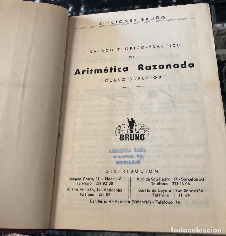 Libros de segunda mano de ciencias: Aritm&eacute;tica aplicada - Curso superior. Edici&oacute;n 1966. Bru&ntilde;o. Tapas duras. - Foto 3