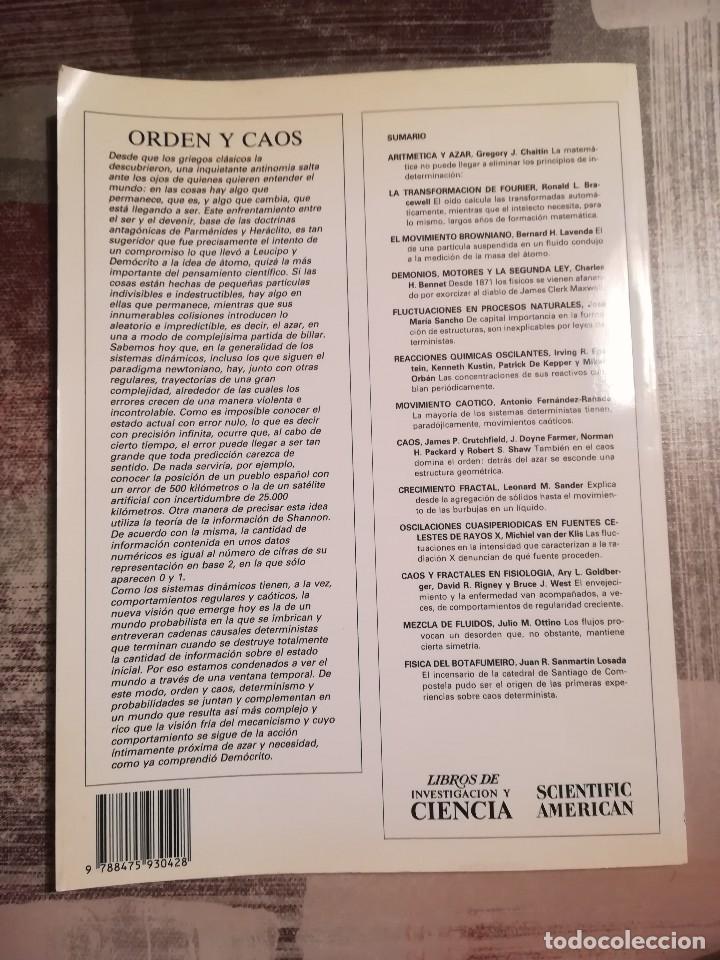 Libros de segunda mano de ciencias: Orden y caos - Selecci&oacute;n e introducci&oacute;n de Antonio Fern&aacute;ndez-Ra&ntilde;ada - 1994 - Foto 2