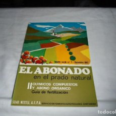 Libros de segunda mano: EL ABONADO EN EL PRADO NATURAL.II QUIMICOS COMPUESTOS Y ABONO ORGANICO.GUIA DE FERTILIZACION 1967. Lote 120736859