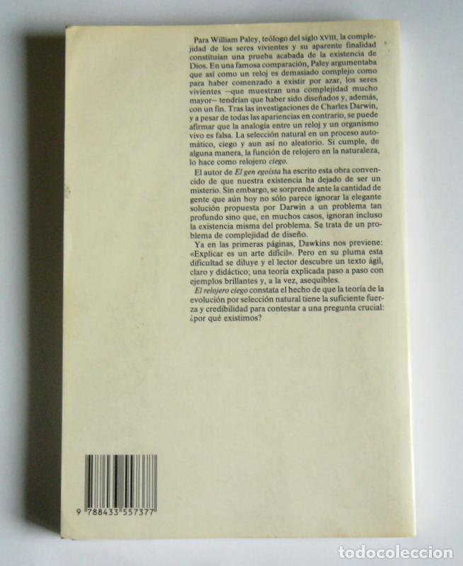 Libros de segunda mano: EL RELOJERO CIEGO - RICHARD DAWKINS - Foto 2