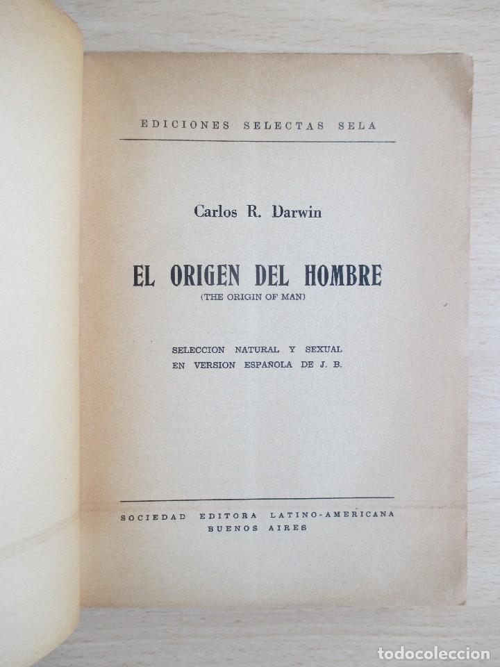 Libros de segunda mano: El or&iacute;gen del hombre, de Charles Darwin - Foto 9