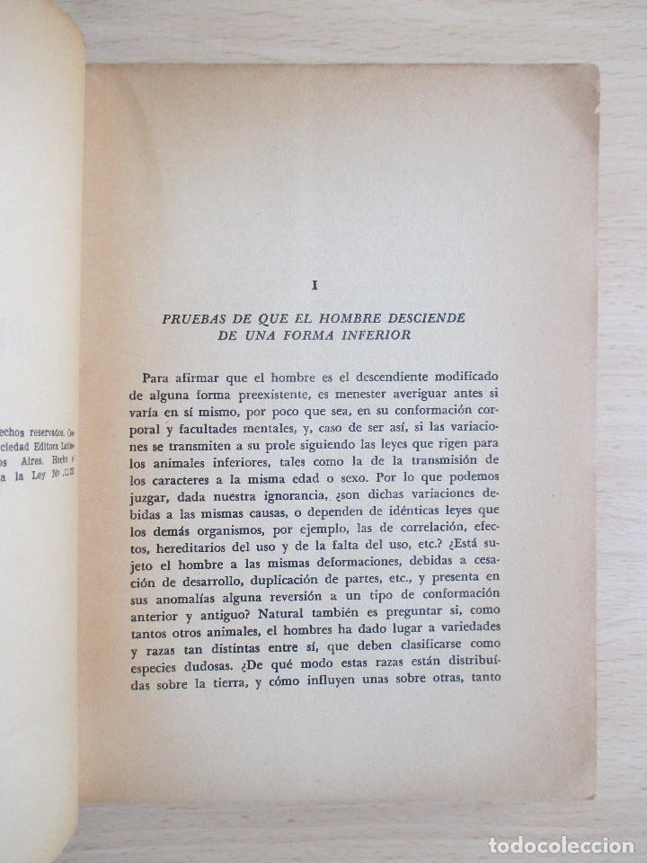 Libros de segunda mano: El or&iacute;gen del hombre, de Charles Darwin - Foto 10