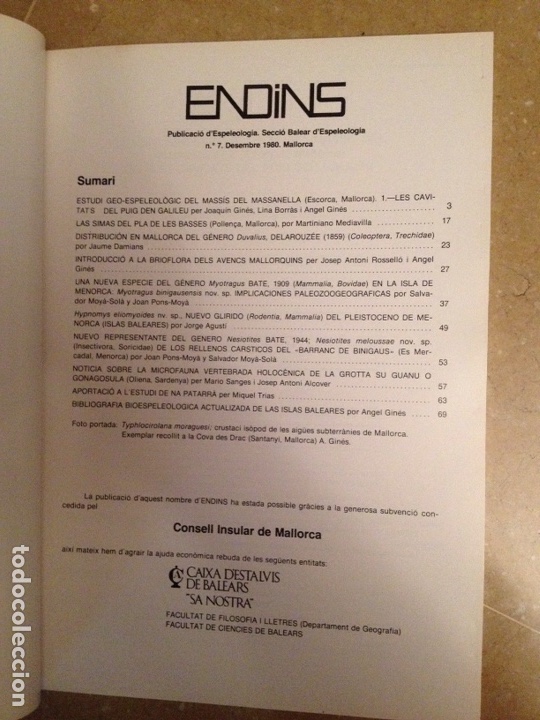 Libros de segunda mano: ENDINS N&ordm; 7 (ESPELEOLOG&Iacute;A MALLORCA) - Foto 2