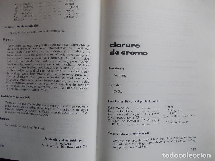 Libros de segunda mano de ciencias: Prontuario Qu&iacute;mico Cros 1964 - Foto 2