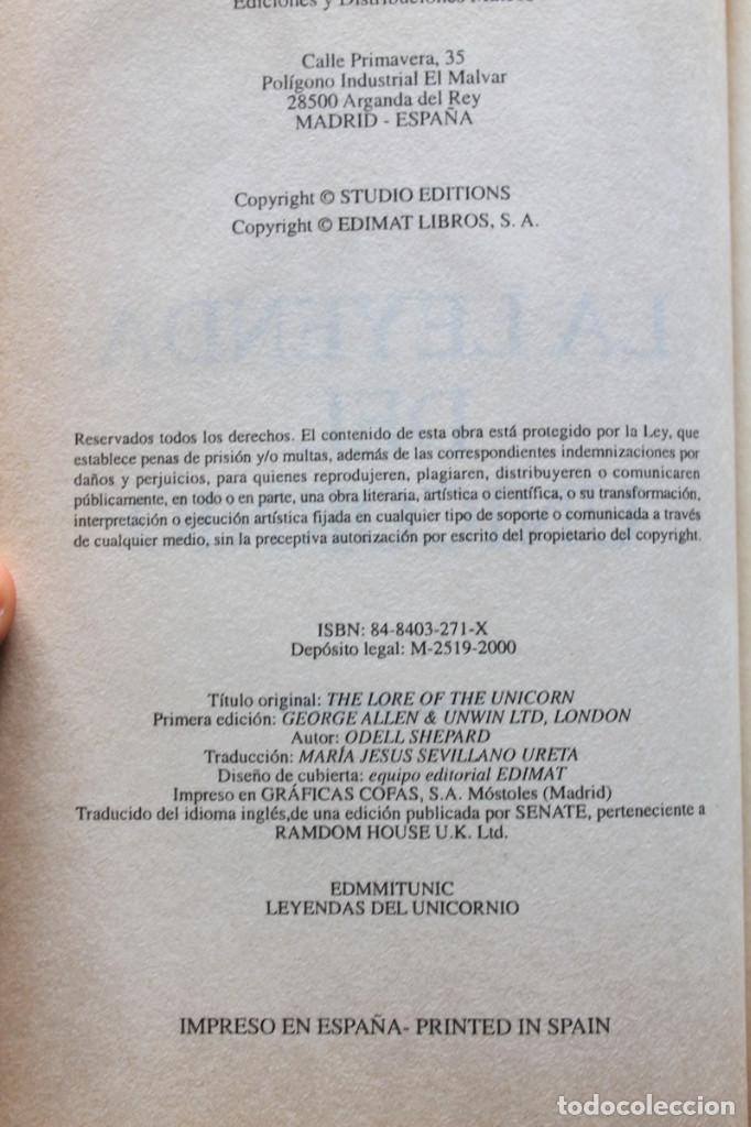 Libros de segunda mano: Odell Shepard - Leyendas del unicornio - Edimat - Foto 4