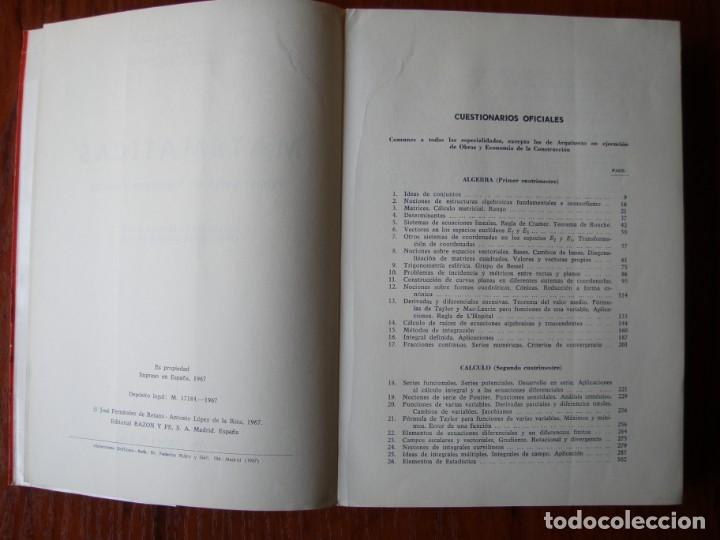 Libros de segunda mano de ciencias: LIBRO MATEM&Aacute;TICAS INGENIEROS TECNICOS EDITORIAL RAZON Y FE 1967 - Foto 4