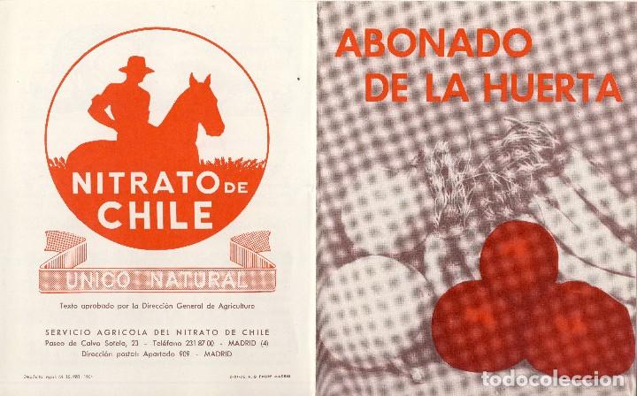 Libros de segunda mano de ciencias: ABONADO DE LA HUERTA CON NITRATO DE CHILE.- (1) - Foto 1