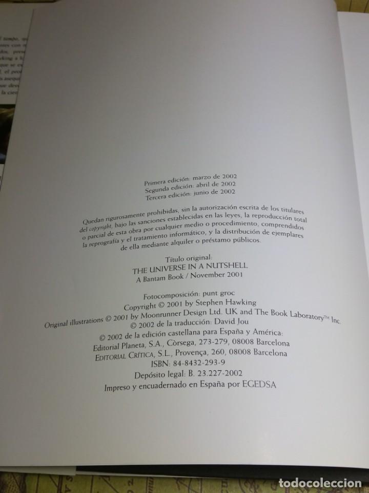 Libros de segunda mano de ciencias: EL UNIVERSO EN UNA CASCARA DE NUEZ- STEPHEN HAWKING. 2002 - Foto 3