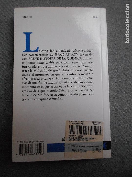Libros de segunda mano de ciencias: BREVE HISTORIA DE LA QUIMICA - Foto 3