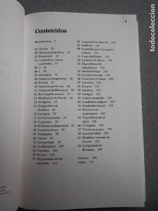Libros de segunda mano de ciencias: 50 COSAS QUE HAY QUE SABER SOBRE MATEMATICAS - Foto 3