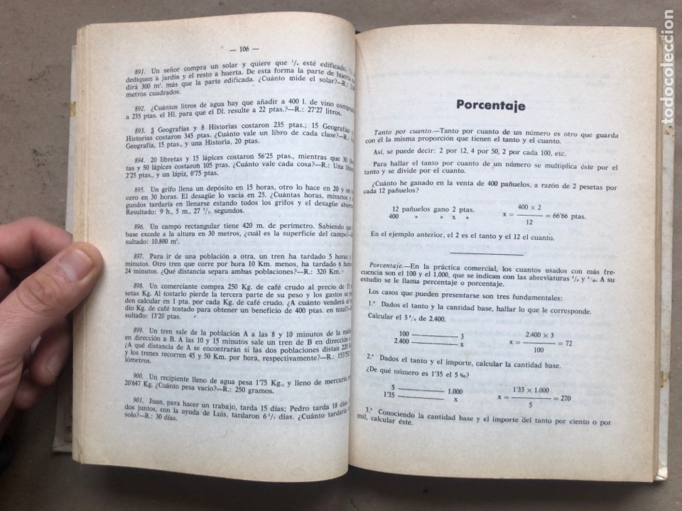 Libros de segunda mano de ciencias: CURSO COMPLETO DE C&Aacute;LCULO COMERCIAL: EDITORIAL RIPOLL&Eacute;S 1965. - Foto 4
