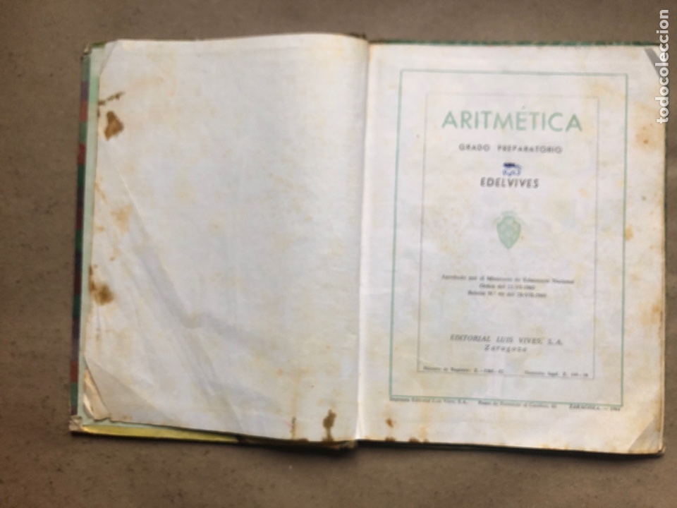 Libros de segunda mano de ciencias: ARITM&Eacute;TICA, GRADO PREPARATORIO. EDITORIAL LUIS VIVES 1964. - Foto 2
