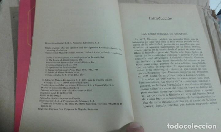 Libros de segunda mano de ciencias: EL SIGNIFICADO DE LA RELATIVIDAD. Albert Einstein. - Foto 5