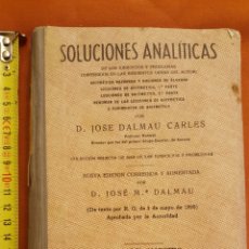 Libros de segunda mano de Ciencias: SOLUCIONES ANALITICAS. Lote 142351854