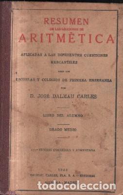 Libros de segunda mano de ciencias: RESUMEN ARITMETICA. A-ESC-1658 - Foto 1